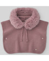 PAZ RODRIGUEZ PONCHO "ESENCIAL" CON PELLICCIA ROSA BLUSH