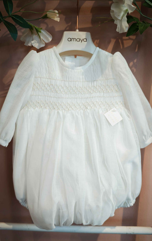 AMAYA PAGLIACCETTO BATTESIMALE PUNTO SMOCK CRUDO 190026