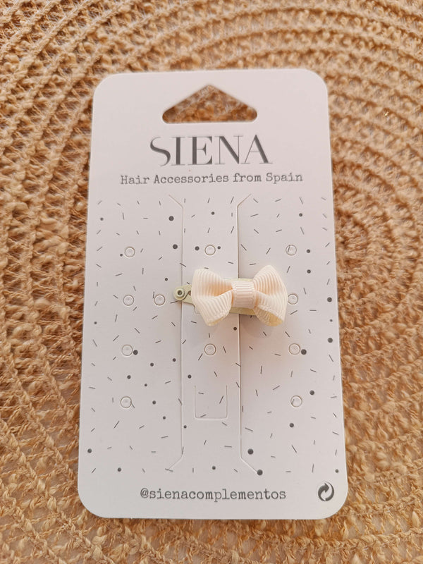 SIENA CLIP CON FIOCCO GROS GRAIN PANNA