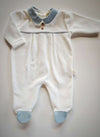 BABYGI TUTINA CINIGLIA PANNA CON COLLO TONDO "PIED DE POULE" VERDE