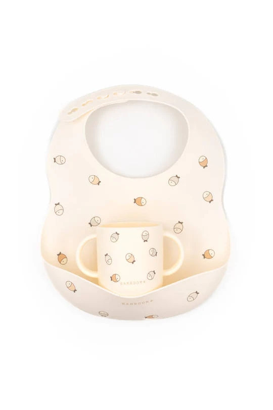 BAMBOOM SET BAVAGLINO IN SILICONE E TAZZA FISHES