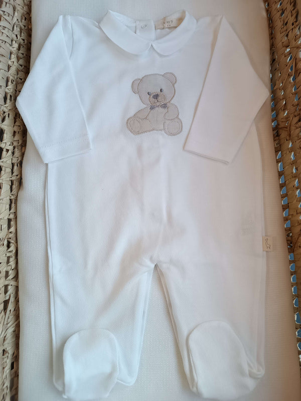 BABYGI TUTINA PIQUET BIANCA CON ORSETTO