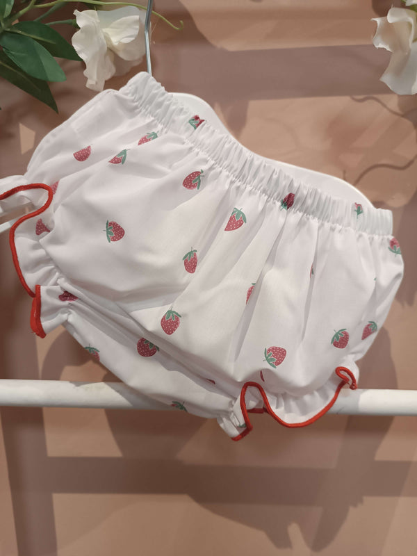 VALENTINA BEBES ABITO VICHY ROSSO E CULOTTE FRAGOLE