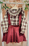 CALAMARO COMPLETO GONNA VELLUTO+CAMICIA TARTAN 11243