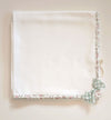 BABYGI QUADRATO JERSEY 67X67CM BIANCO BORDO FIORI CON FIOCCHETTO VICHY MENTA PI100G