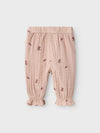 LIL ATELIER PANTALONE GARZATO RICAMATO ROSE