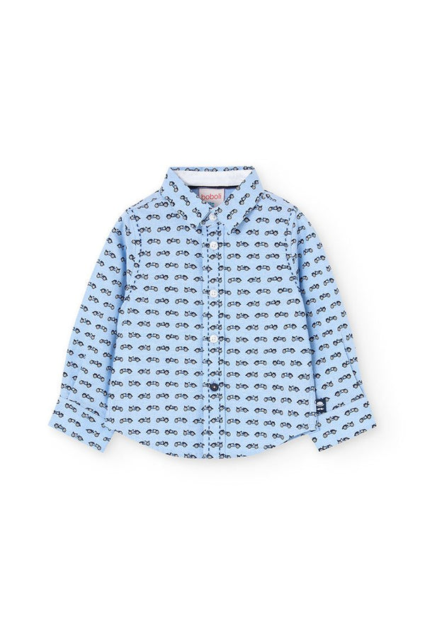 BOBOLI CAMICIA AZZURRA FANTASIA MACCHININE