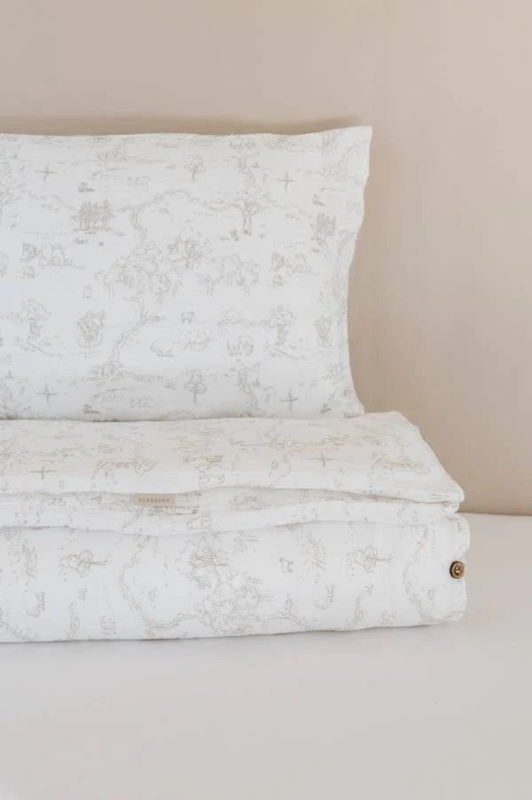 BAMBOOM COPRIPIUMINO LETTINO CON FEDERA OYSTER GREY