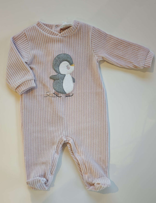 LALALU' TUTINA CINIGLIA A COSTINE ROSA CON PINGUINO