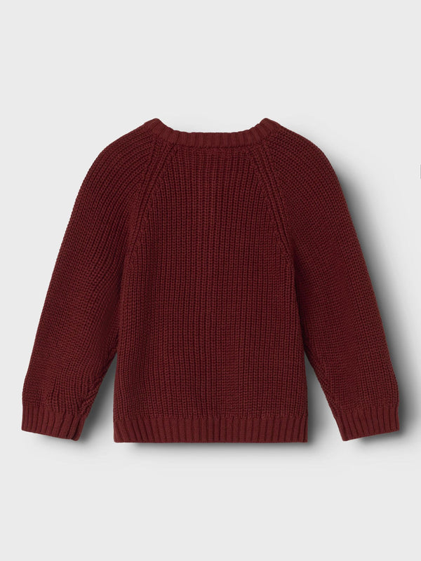 LIL ATELIER CARDIGAN RUGGINE CON TASCHINE