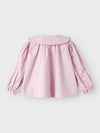 NAME IT CAMICIA A CAMPANA ROSA CON RICAMO