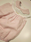 MARLù EK1323 PAGLIACCETTO LINO E FILO RICAMATO ROSA PESCO LIME