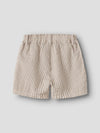 LIL ATELIER PANTALONE BERMUDA A RIGHE BIANCO BEIGE