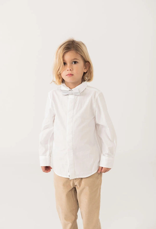 BOBOLI CAMICIA BIANCA CON PAPILLON GRIGIO 712022