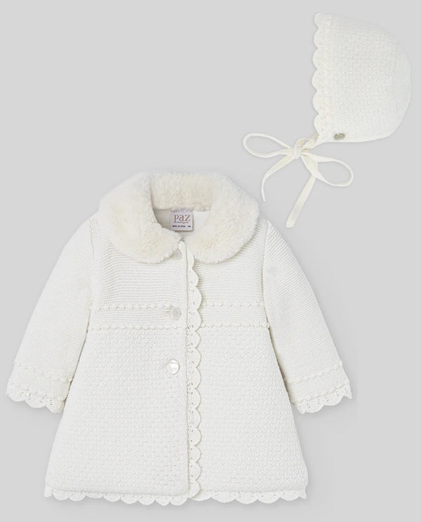 PAZ RODRIGUEZ CAPPOTTO IN LANA + CUFFIA PANNA