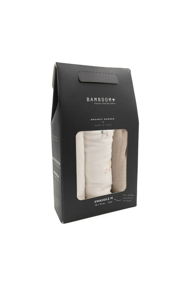 BAMBOOM SWADDLE 3PZ 70X70CM FARM BUDDIES