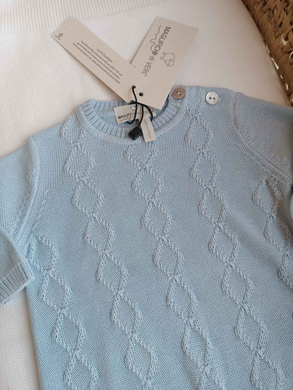 MAGLIFICIO DI VERONA TUTINA LOSANGHE TENCEL EUCALIPTO AZZURRA