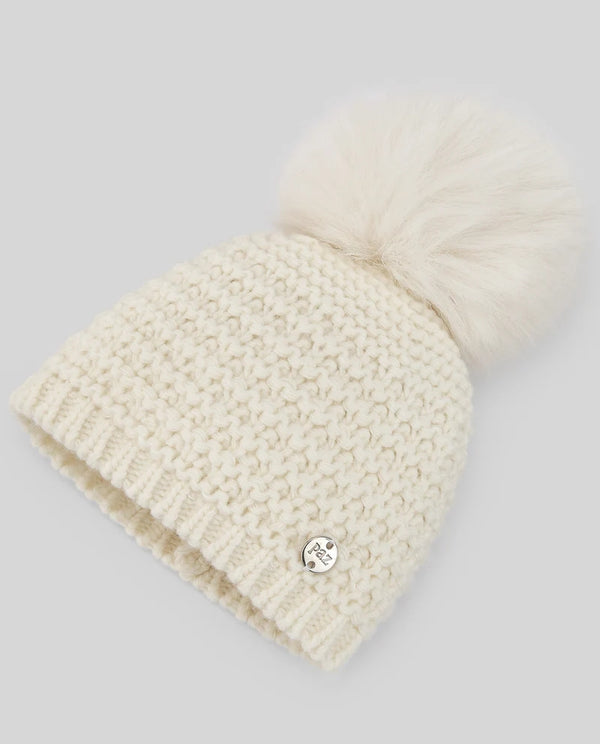 PAZ RODRIGUEZ CAPPELLO LANA PANNA CON POMPOM