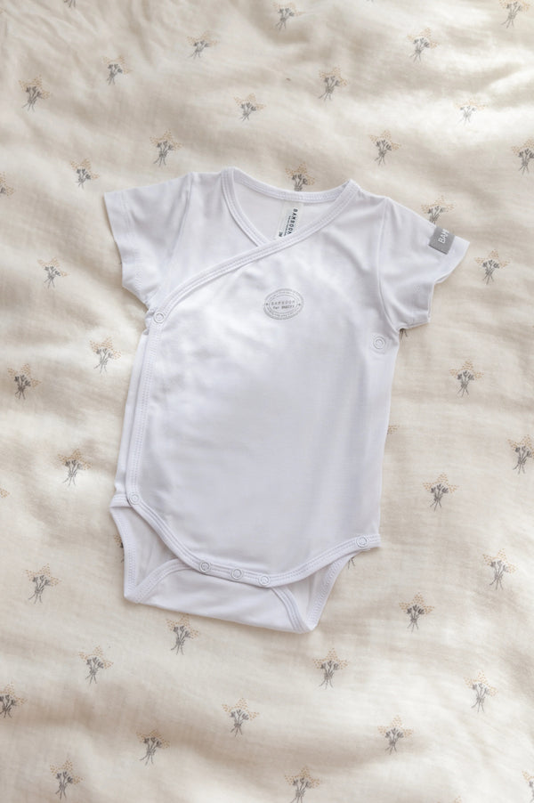 BAMBOOM BODY MEZZA MANICA ROSA/BIANCO 2PZ 0-1 MESE