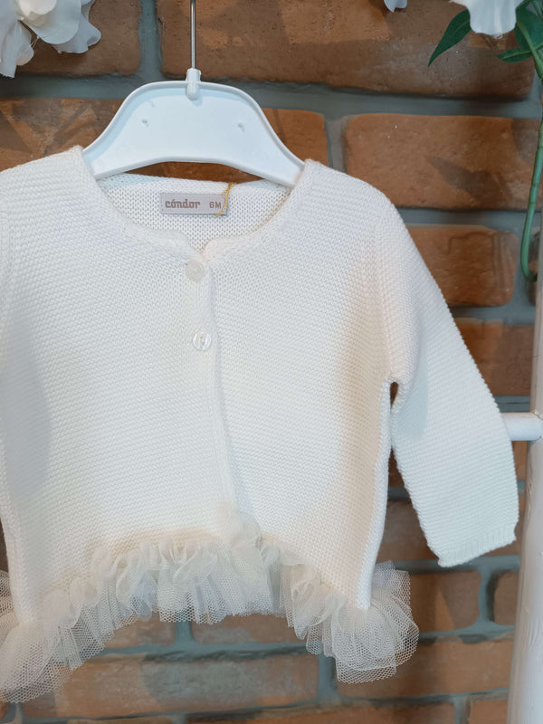 CONDOR CARDIGAN CON TULLE LATTE