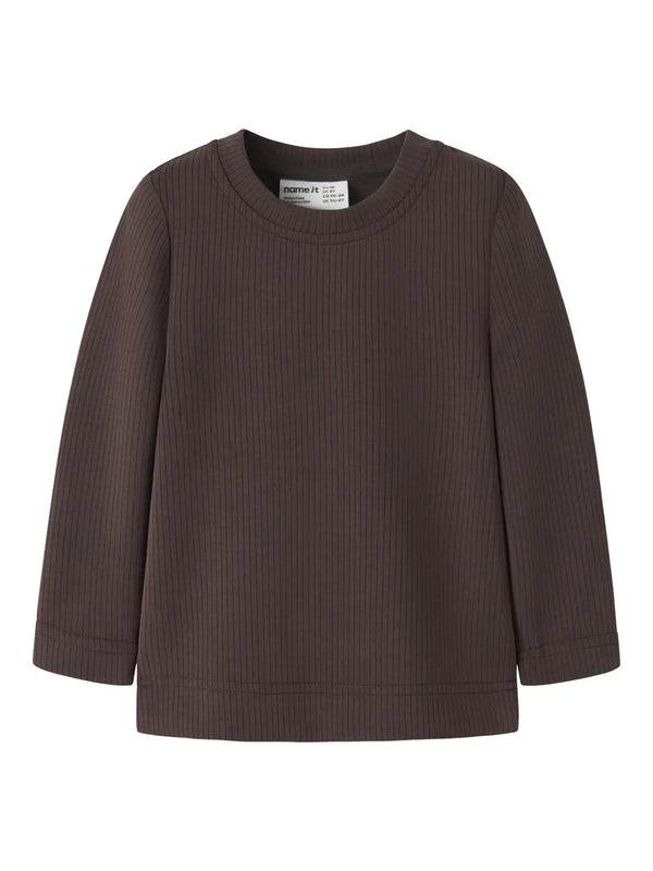 NAME IT MAGLIA A COSTE CHOCOLATE PLUM