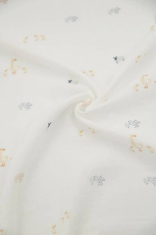 BAMBOOM SWADDLE 3PZ 120X120CM FARM BUDDIES