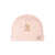 Cappellino nascita con orsetto rosa cipria 0-6m