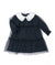 BARCELLINO ABITO BLU TULLE CON COLLETTO RICAMATO 12529