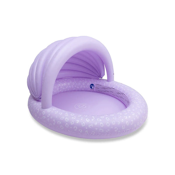 SWIMESSENTIAL Piscina per bambini - Lilla - Leopardo - Ø 100 cm con tettuccio