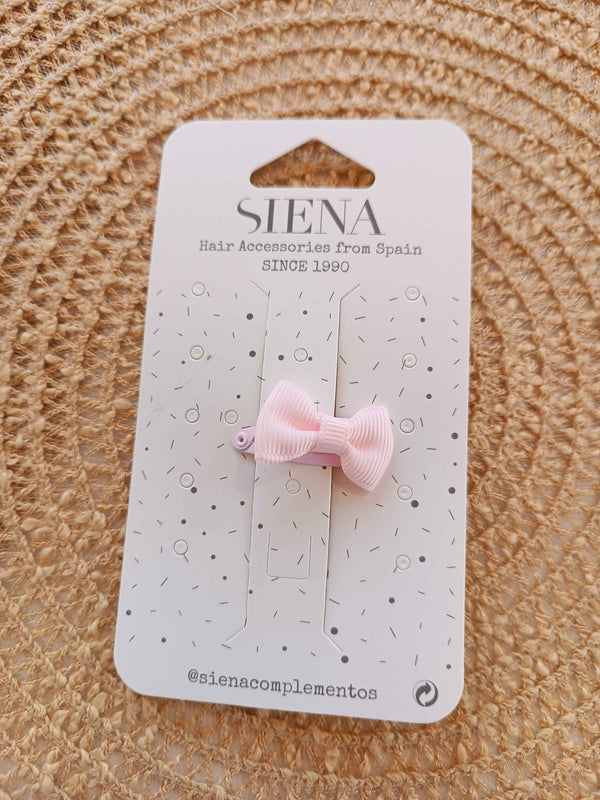 SIENA CLIP CON FIOCCO GROS GRAIN ROSA