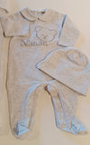 NANAN SET NASCITA COTONE ORGANICO 7 PEZZI GRIGIO PERLA