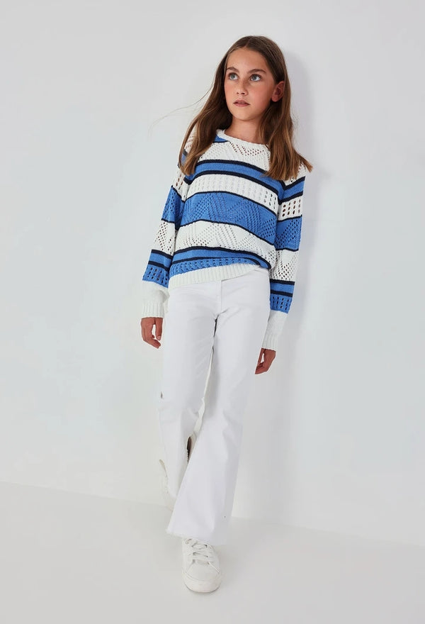 BOBOLI Pantalone bambina cotone colore bianco