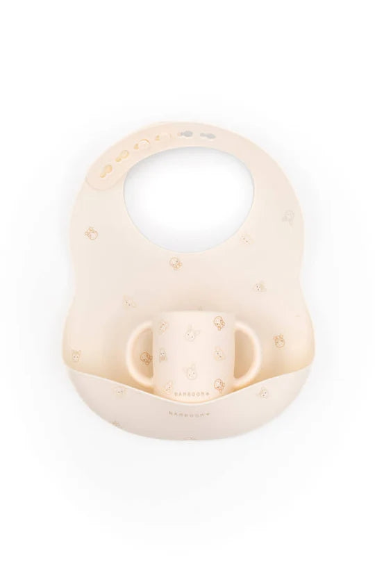BAMBOOM SET BAVAGLINO IN SILICONE E TAZZA ANIMAL FRIENDS