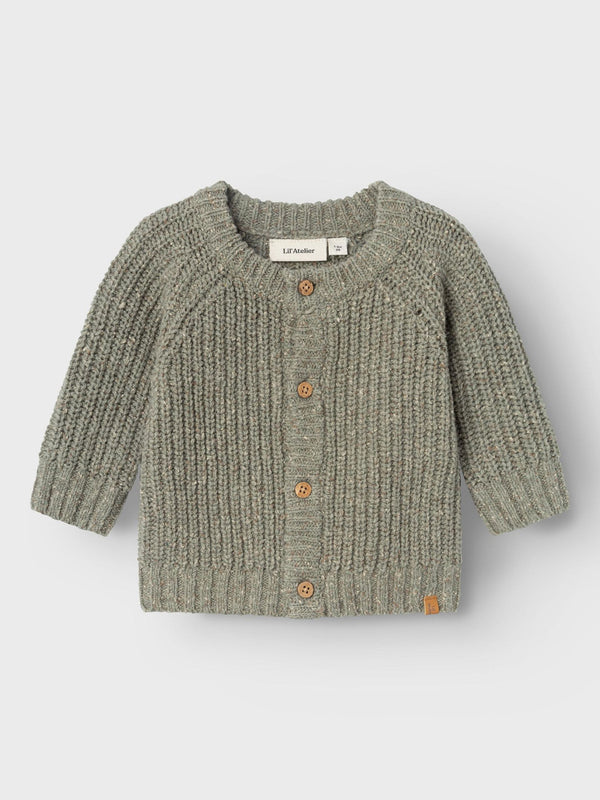 LIL ATELIER CARDIGAN SEAGRASS 50%COTONE ORGANICO 50%LANA