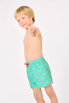 YSABEL MORA Costume da bagno corto da bambino con stampa a stelle marine turchesi 93080