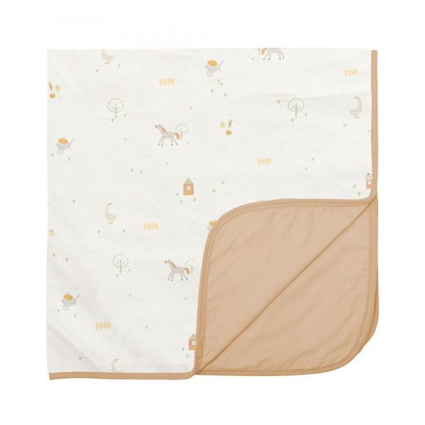 COPERTINA CLINICA 75X75 REVERSIBILE BEIGE E BIANCO FANTASIA