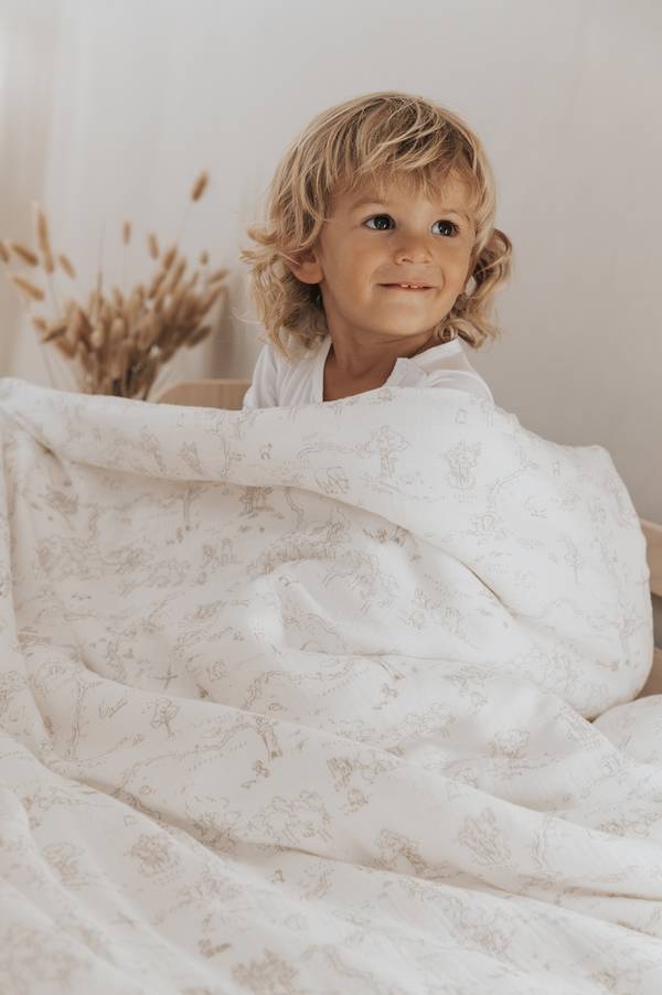 BAMBOOM COPRIPIUMINO LETTINO CON FEDERA OYSTER GREY