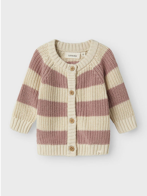 LIL ATELIER CARDIGAN TURTLEDOVE/MISTY ROSE