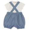 CHICCO SALOPETTE AZZURRA CON BODY BIANCO MEZZA MANICA