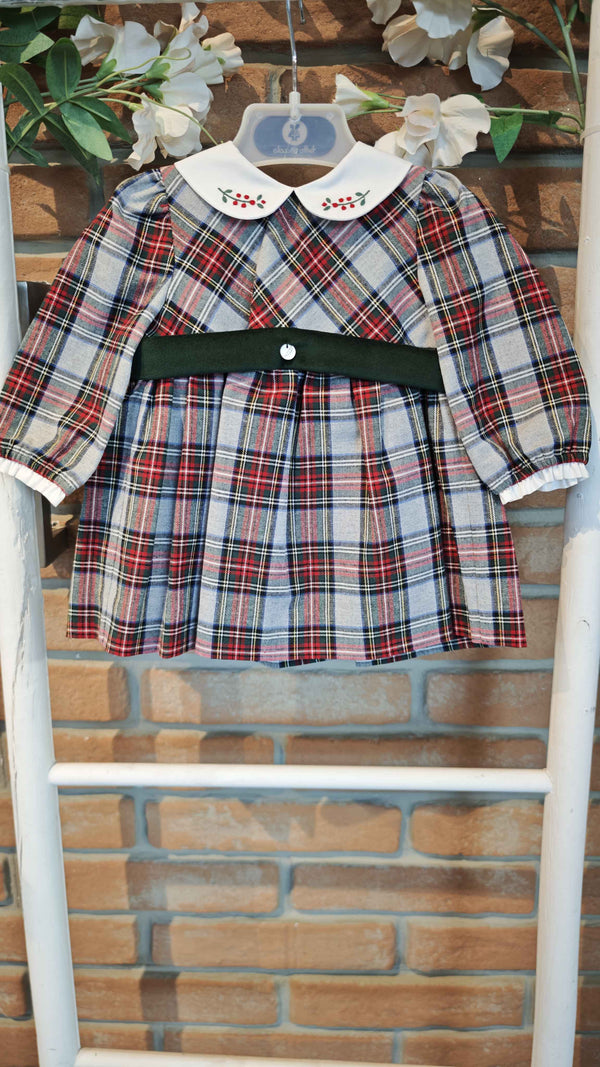 PURETè ABITO TARTAN CON COLLETTO RICAMATO OI2601601
