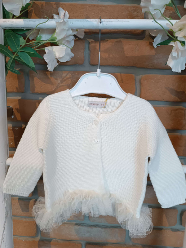 CONDOR CARDIGAN CON TULLE LATTE