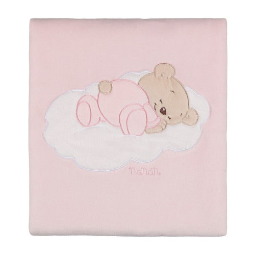 NANAN COPERTA CINIGLIA ROSA NUVOLETTA ORSETTO