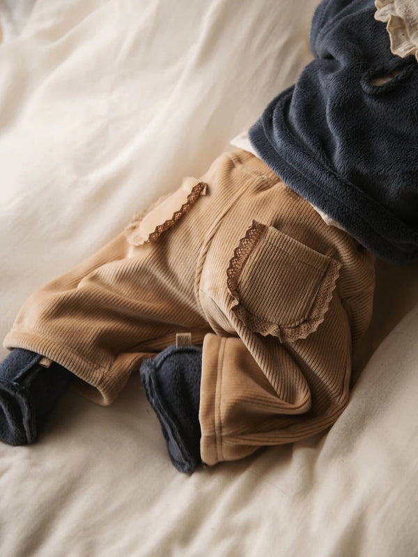 BAMBOOM Pants curderoy ampio - MOCHA SAND 347