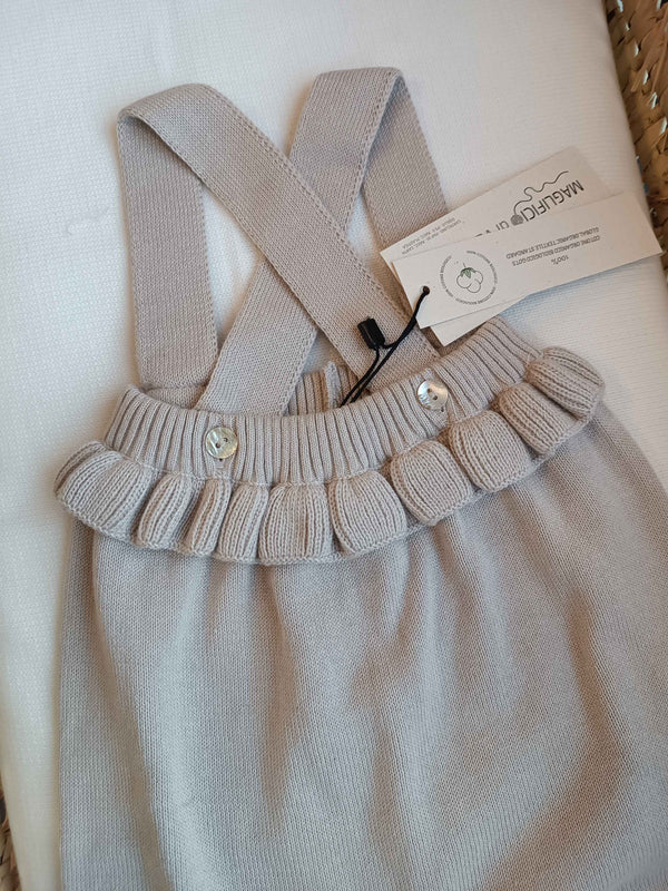 MAGLIFICIO DI VERONA PANTALONE CORTO CON BRETELLE TORTORA