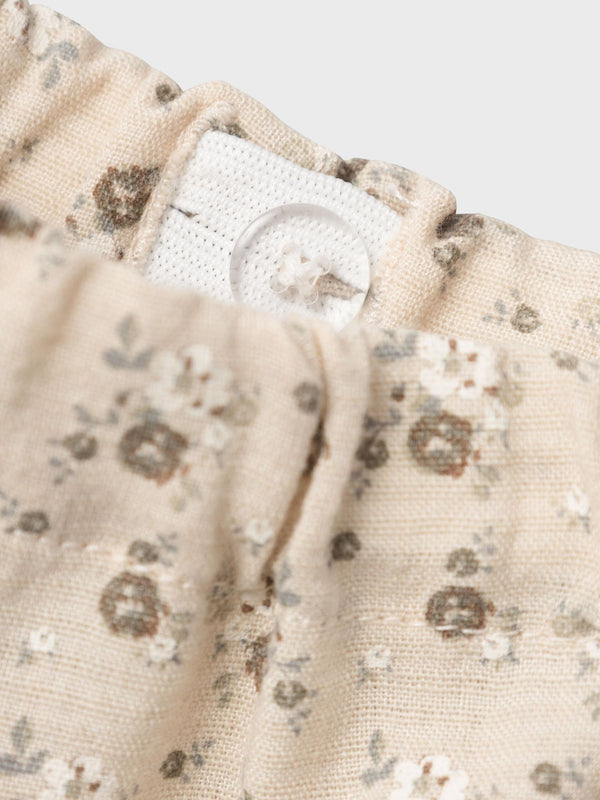 LIL ATELIER PANTALONE FANTASIA FIORI BEIGE
