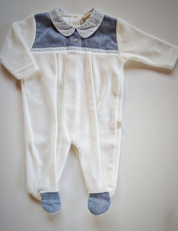 BABYGI TUTINA CINIGLIA PANNA COLLO TONDO "RIVERSIDE" BLU