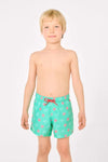 YSABEL MORA Costume da bagno corto da bambino con stampa a stelle marine turchesi 93080