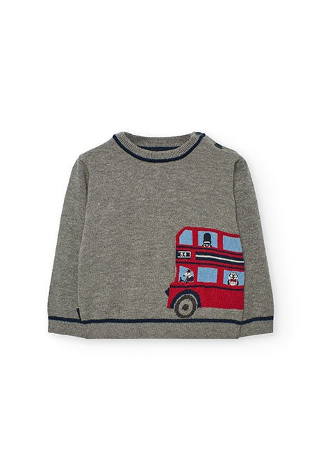 BOBOLI MAGLIONE GRIGIO CON AUTOBUS 712213