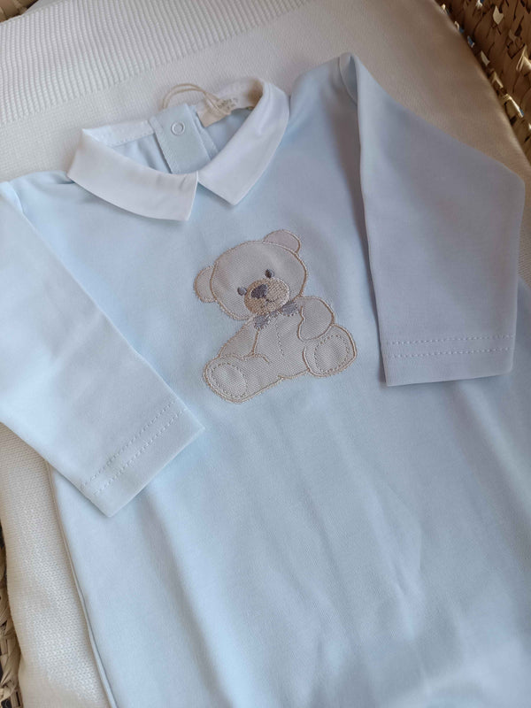 BABYGI TUTINA JERSEY DI COTONE ORSETTO AZZURRA