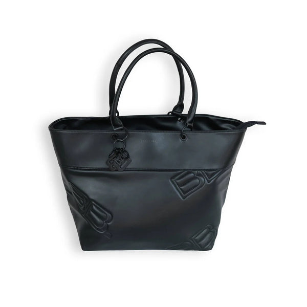 BAMBOOM Tote Bag in recycled Eco-Leather - Shoulder strap - zip closure + extra snap hook closure - 35 x 53 x 25cm
